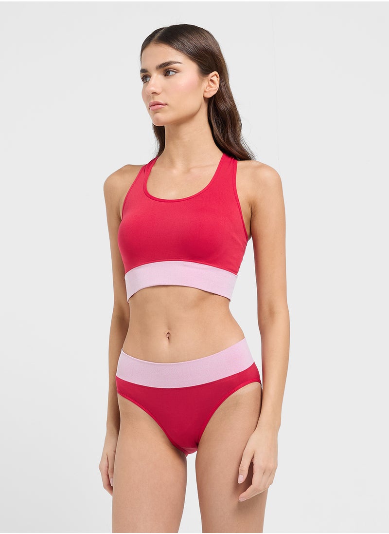 Contrast Band Bralette & Brief Set