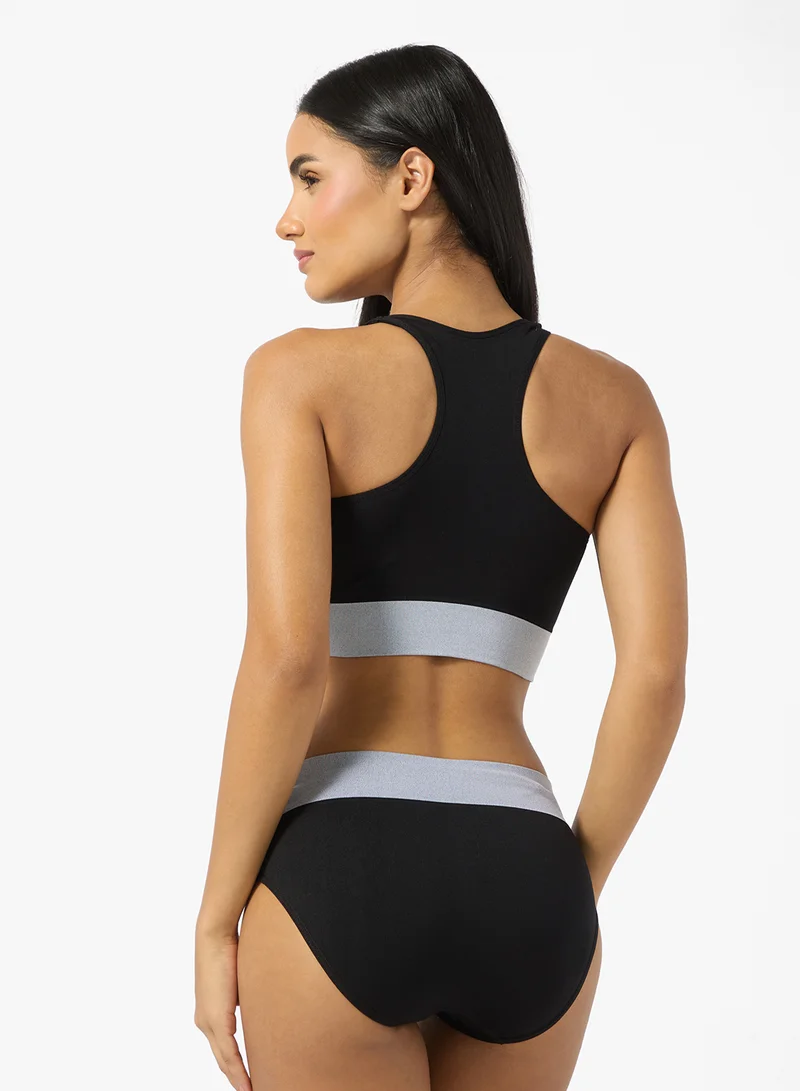Ginger Contrast Band Bralette & Brief Set
