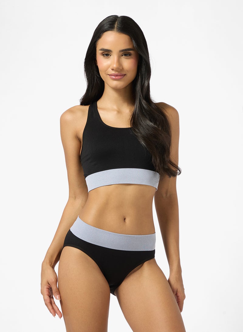 Ginger Contrast Band Bralette & Brief Set - Image 1