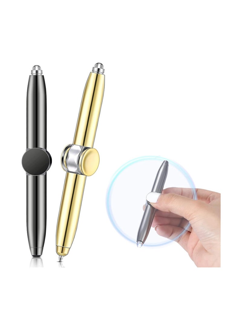 general 2-Piece Fingertip Rotating Pens with LED Light Rotating Ballpoint Pens for Business Professionals and Students Anti-Stress Gift Pens - Image 1