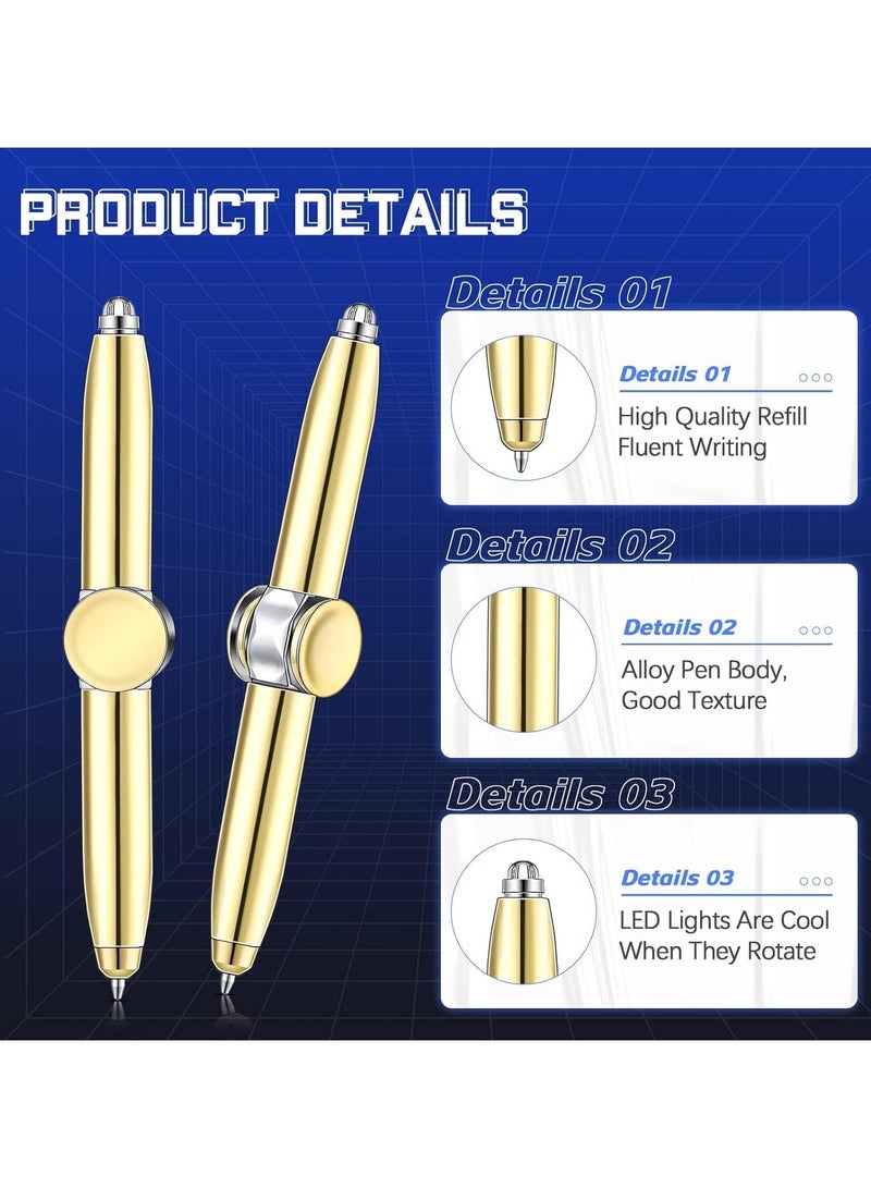 general 2-Piece Fingertip Rotating Pens with LED Light Rotating Ballpoint Pens for Business Professionals and Students Anti-Stress Gift Pens - Image 4