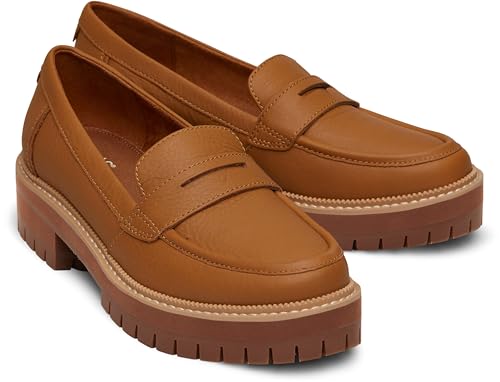 TOMS Womens Cara Slip On Lug Sole Loafers Casual - Brown - Size 9 B - Image 3
