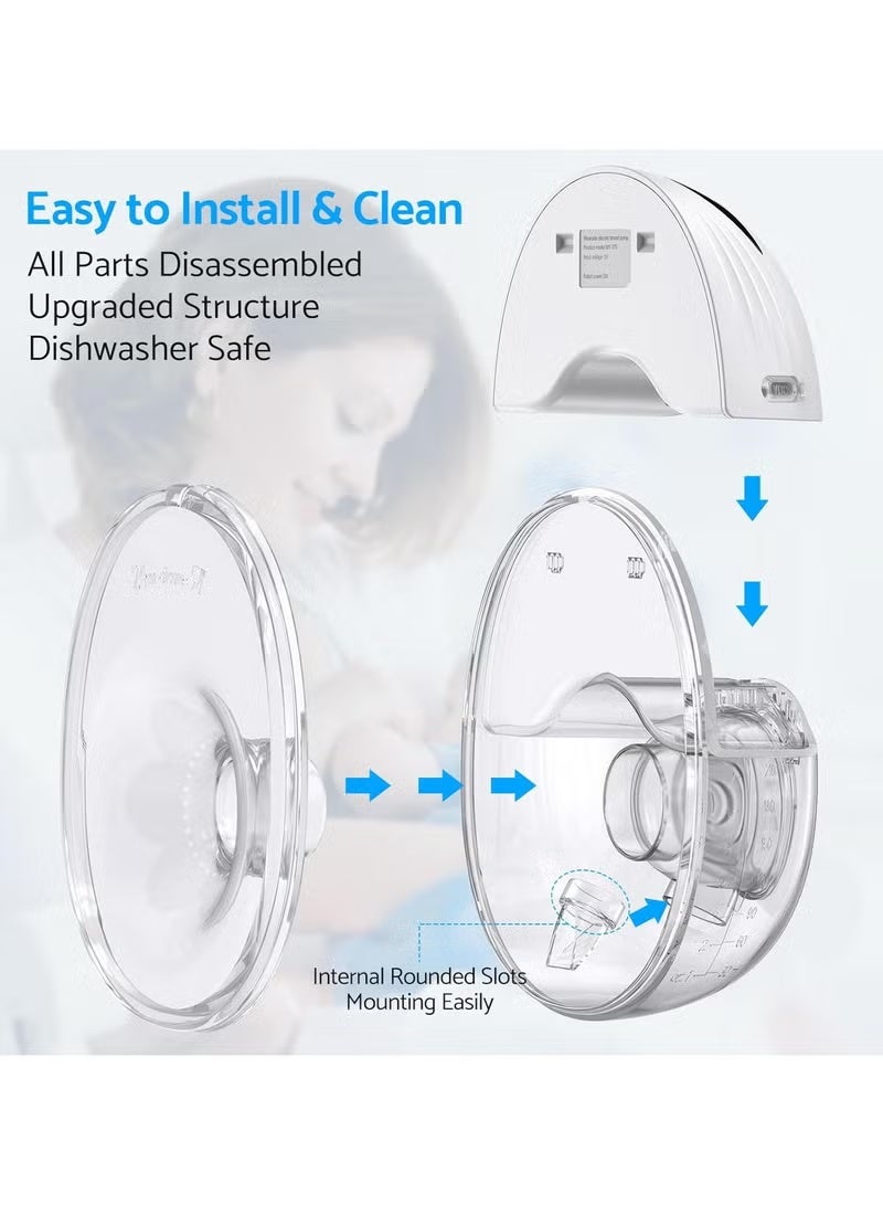 Wearable, Electric Breast Pump, Hands-Free, Breast Milk Pump, 4 Modes, Quiet, Anti-Reflux, USB Rechargeable - Image 4