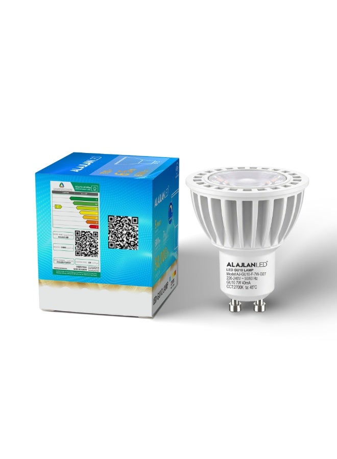 ALAJLAN LED Bulb, GU10, 7W power, 2700K illumination, CRI 95 color accuracy, 50,000 hour lifespan, supports dimmer, 5-year warranty, (4 pieces) - Image 3