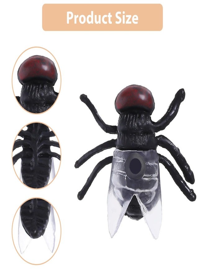 HaiFafafaing 200 Pcs Plastic Fake Flies, Realistic Insect Joke Toys, Simulated Bugs for Halloween Pranks, Party Supplies, Trick Props - Image 3