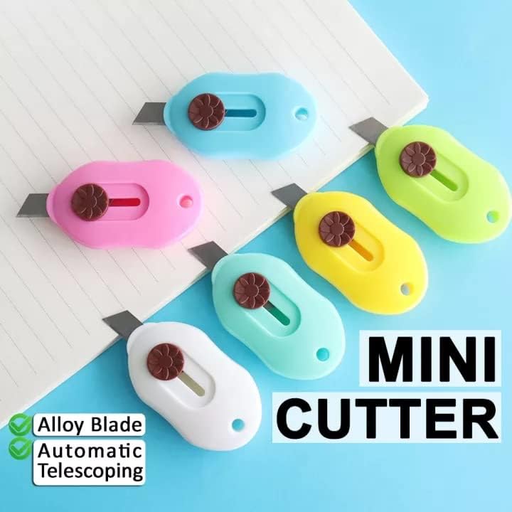 53 Arts 6 Pcs Mini Utility Student Paper Cutter – Lightweight Compact Safety Knife | Multi-Functional Manual Cutter for Stationery, Paper, and Craft Use - Image 3