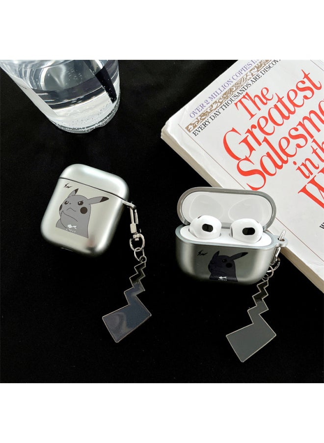 Generic - Japanese Cartoon Lightning Pickup Airpods4 Generation Protective Cover For 2/3 Generation Pro2 For Apple Bluetooth Earphone Case-Color:Matte Gray Pickup + Pendant-Applicable Model:Airpods 3 Generation - Image 1