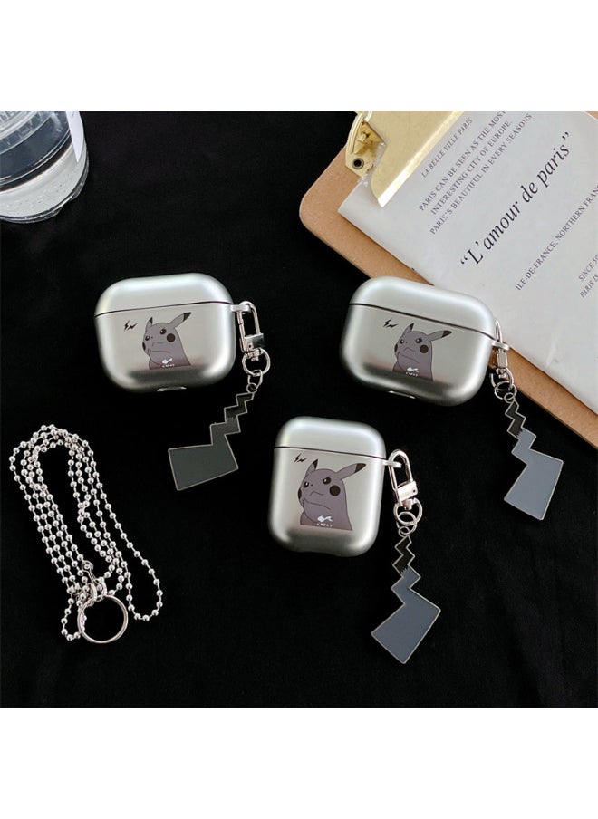 Generic - Japanese Cartoon Lightning Pickup Airpods4 Generation Protective Cover For 2/3 Generation Pro2 For Apple Bluetooth Earphone Case-Color:Matte Gray Pickup + Pendant-Applicable Model:Airpods 3 Generation - Image 1