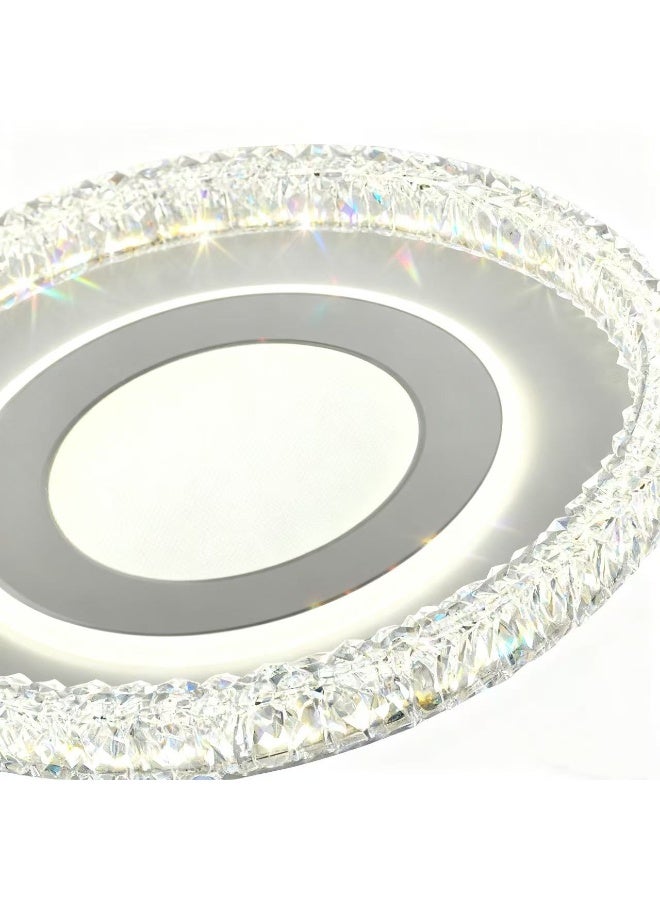 Vmax 100W LED Ceiling Light, 3 Color Temperature (3000K/4000K/6500K), Round Flush Mount Fixture Φ495mm, 8000LM, Crystal Edge Design, Iron + PMMA Body, Bedroom Lighting - Image 4