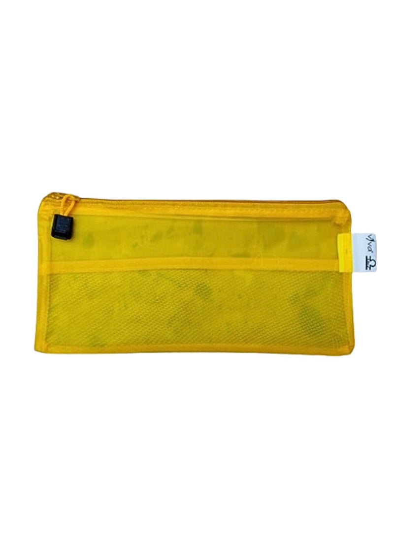 Libra A6 Zipper File Bags, Zippered Waterproof  Pouch Plastic Zip Document Filing Folder YELLOW - Image 1