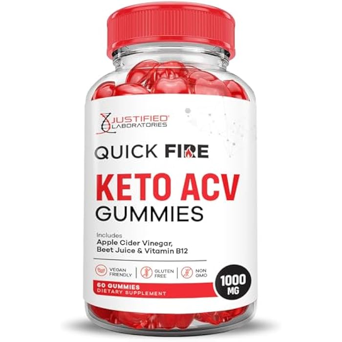 Justified Laboratories (2 Pack) Quick Fire Keto ACV Gummies Advanced Formula 1000MG QuickFire Keto Gummies Apple Cider Vinegar Formulated with Pomegranate Beet Juice Powder B12 Vegan Non GMO 120 Gummys - Image 4