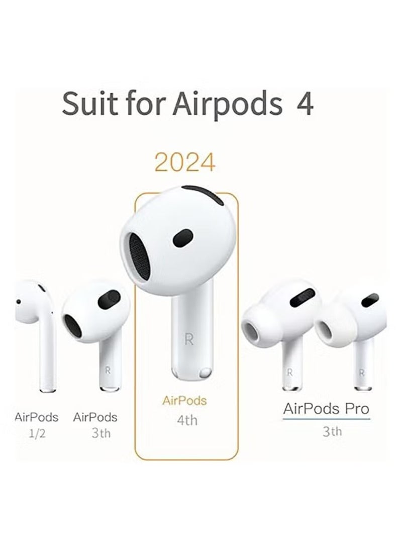 OMEVE 3 Pairs Cover for AirPods 4 Anti Scratches Add Grip Sport Ear Tips Compatible with AirPods 4th Generation (White Black and Green)  - Image 2