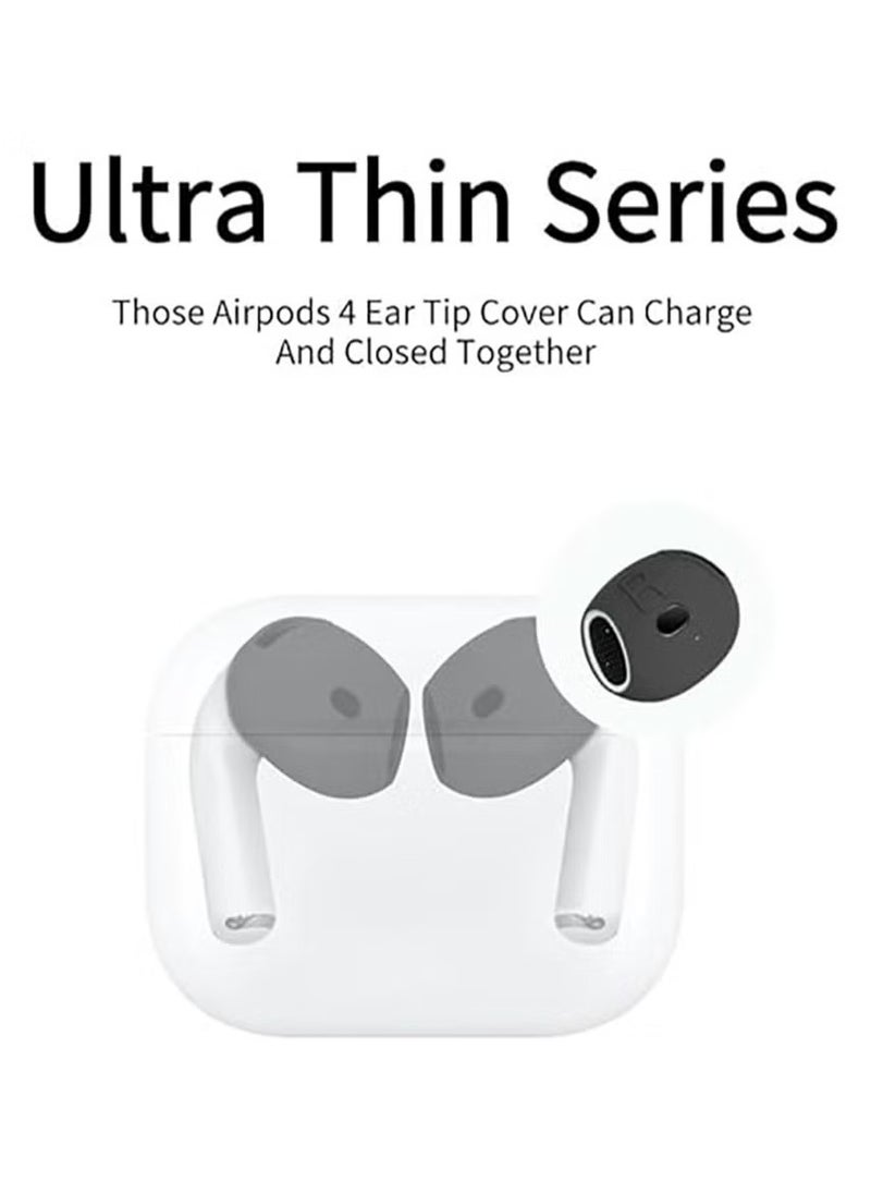 OMEVE 3 Pairs Cover for AirPods 4 Anti Scratches Add Grip Sport Ear Tips Compatible with AirPods 4th Generation (White Black and Green)  - Image 3
