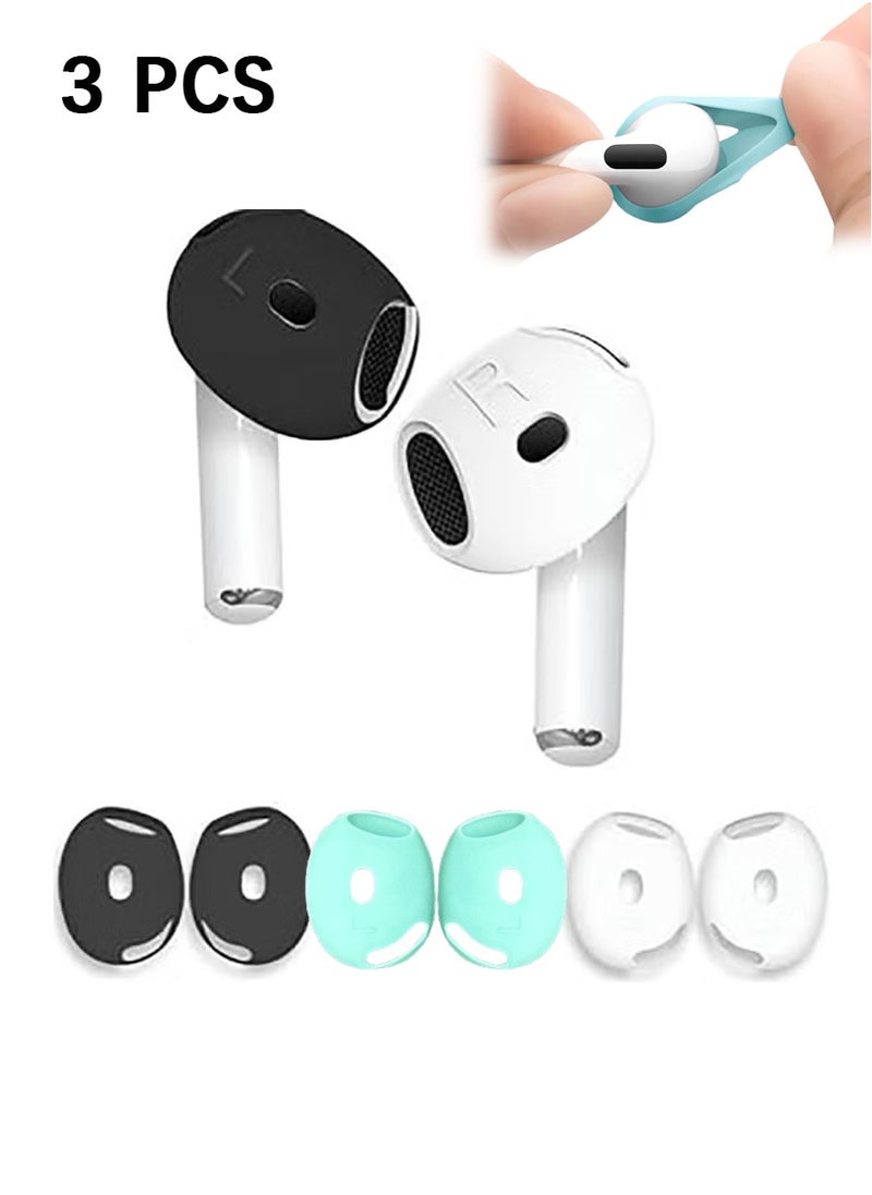 OMEVE 3 Pairs Cover for AirPods 4 Anti Scratches Add Grip Sport Ear Tips Compatible with AirPods 4th Generation (White Black and Green)  - Image 1