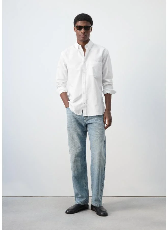 Mango Man  Lightweight Oxford shirt 100% cotton regular fit for Men | Best Price UAE