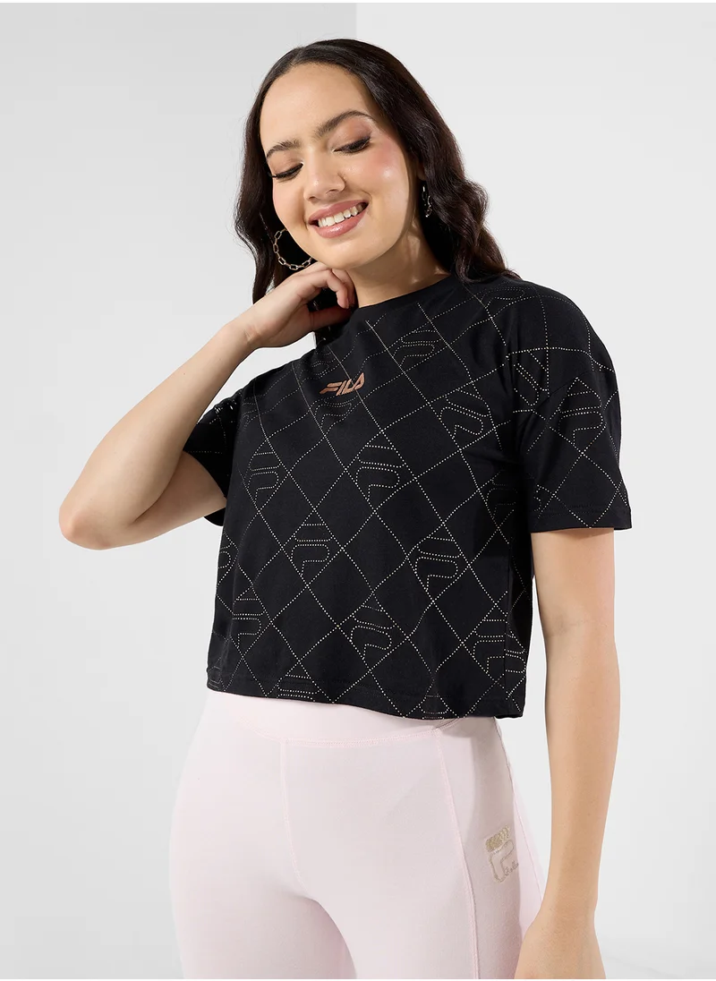 فيلا Essential All Over Printed Cropped T-Shirt