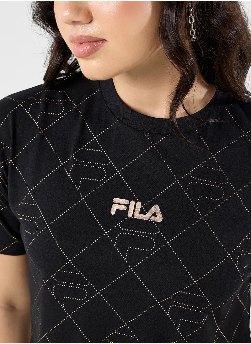 FILA Essential All Over Printed Cropped T-Shirt