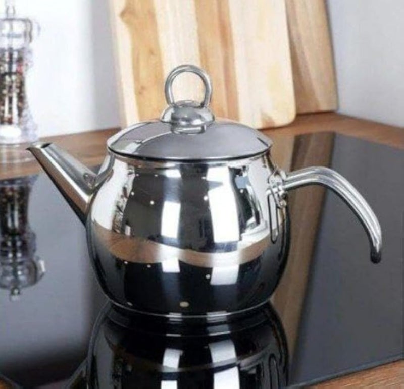 Experience the perfect blend of elegance and durability with our Turkish Stainless Steel Kettle 18/10 â€” premium quality for daily perfection! (Silver (one liter))