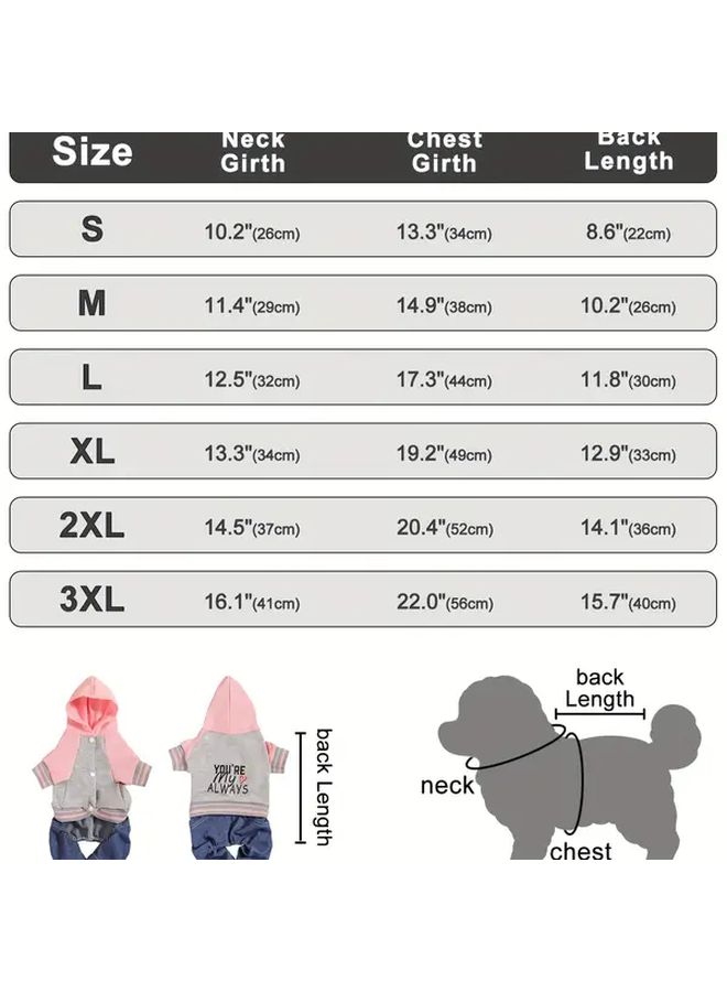 Grey Color Block Dog Hoodie 4 Leg Jumpsuit Pet Apparel Sweatshirt - Image 3