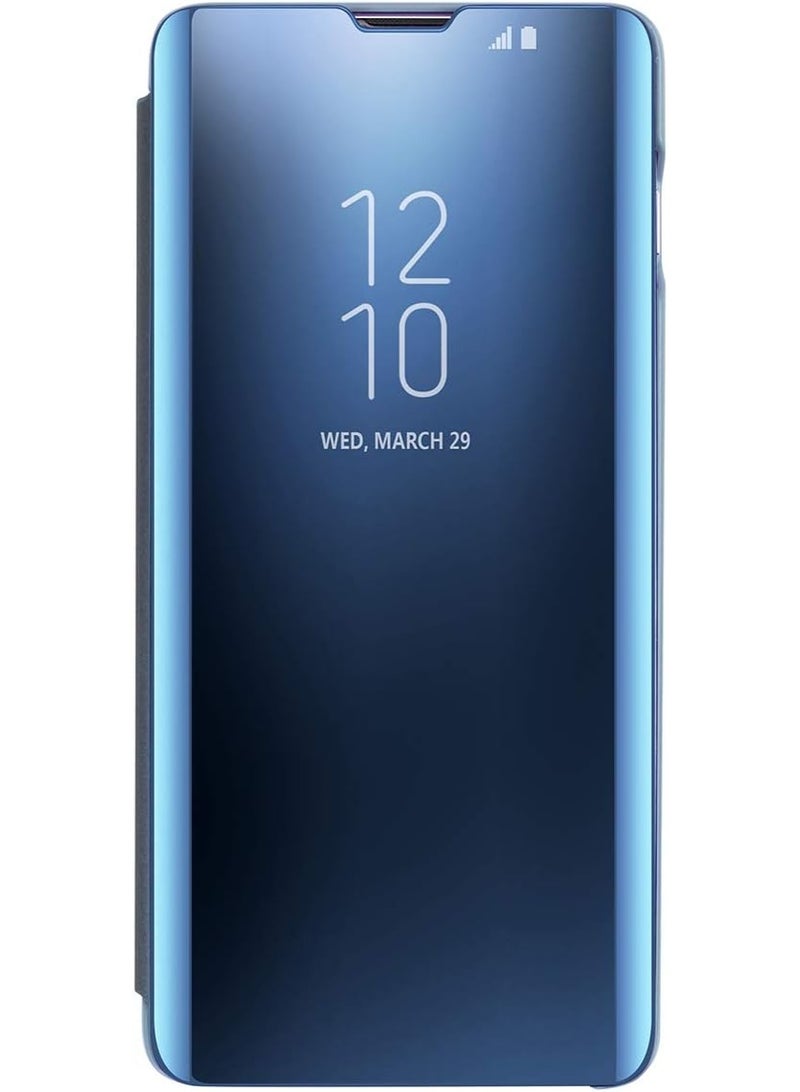 For Oppo A8/A31 Clear View Flip Case , Without Sensor , Stand Watching Position , Mirror Full Protection Cover Compatible With Oppo A8/A31 (6.5") (Blue) - Image 1