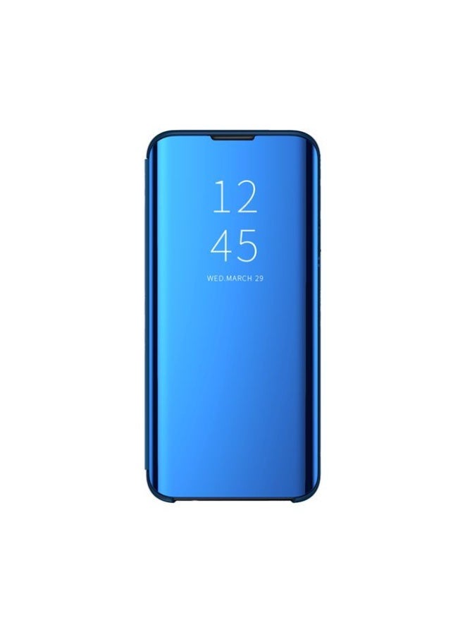 For Oppo A8/A31 Clear View Flip Case , Without Sensor , Stand Watching Position , Mirror Full Protection Cover Compatible With Oppo A8/A31 (6.5") (Blue) - Image 3