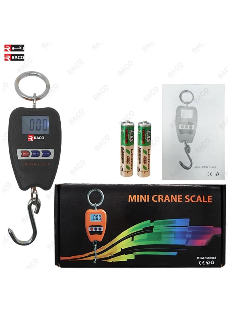 RACO - RACO Digital Mini Crane Scale 100kg/200lbs Weight Measurement with LED Display, Portable Handheld Design, Mini Hook, Ideal for Indoor and Outdoor Use. - Image 1
