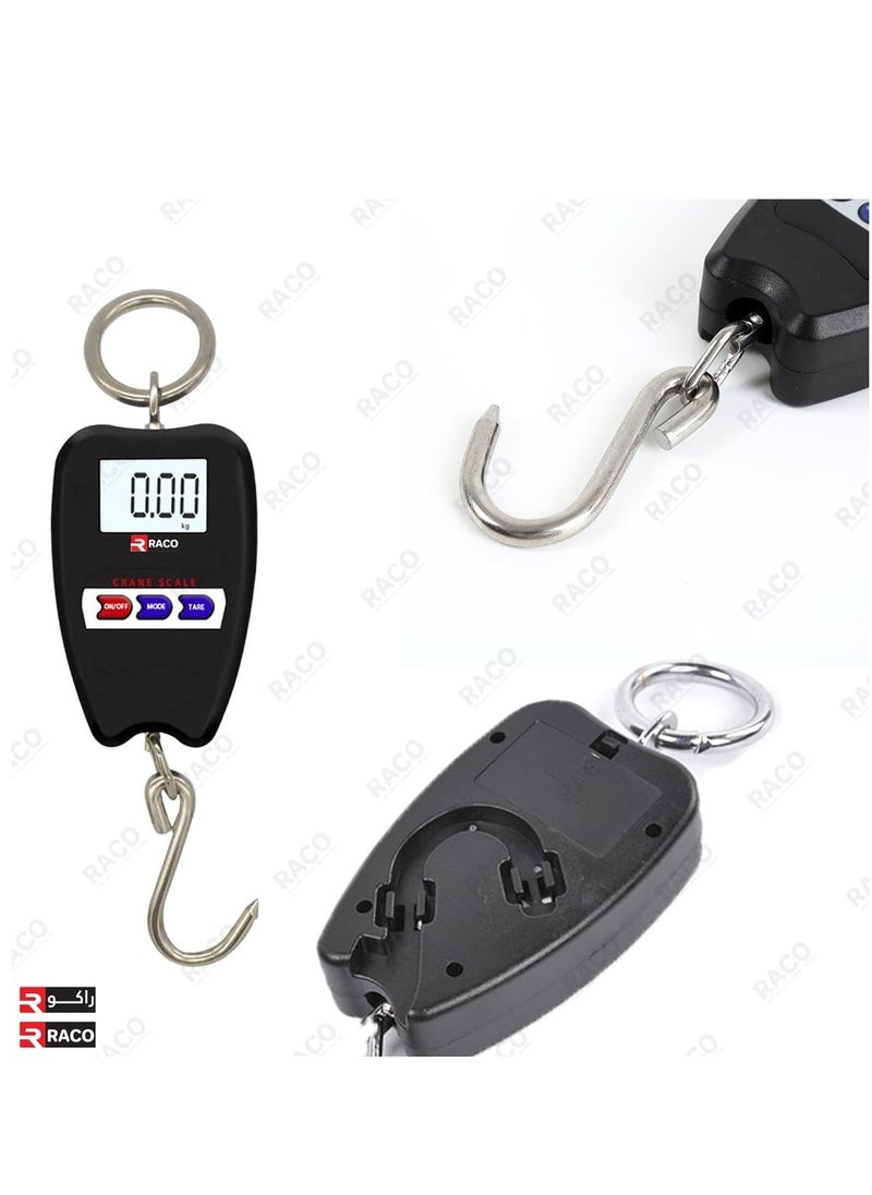 RACO - RACO Digital Mini Crane Scale 100kg/200lbs Weight Measurement with LED Display, Portable Handheld Design, Mini Hook, Ideal for Indoor and Outdoor Use. - Image 1