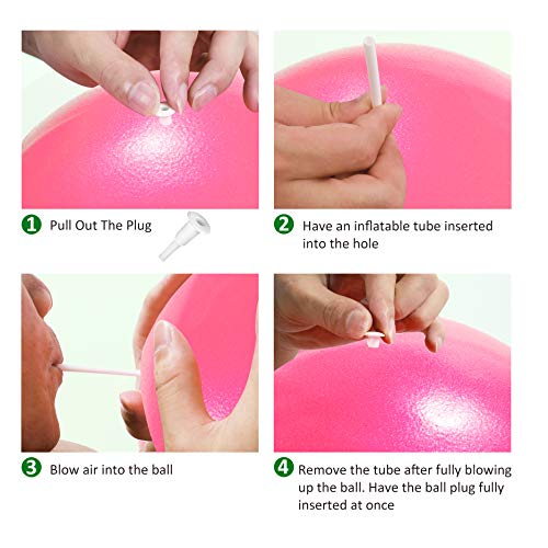 Vaupan Mini Exercise Ball, 9 Inch Small Gym Ball with Inflatable Straw for Yoga, Pilates, Stability, Barre, Physical Therapy, Stretching and Core Training, Improves Balance, Strength - Image 4