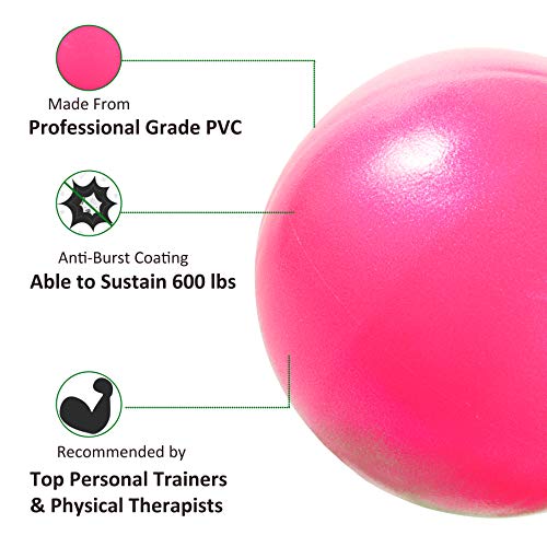 Vaupan Mini Exercise Ball, 9 Inch Small Gym Ball with Inflatable Straw for Yoga, Pilates, Stability, Barre, Physical Therapy, Stretching and Core Training, Improves Balance, Strength - Image 2