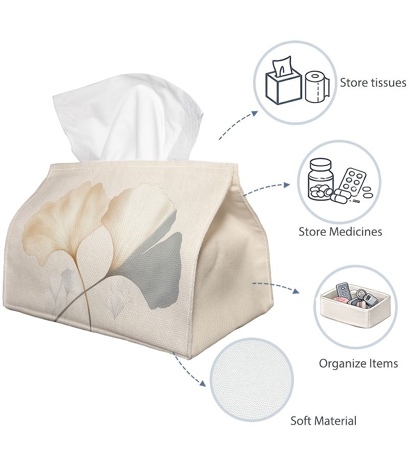 Polyester Leaf Tissue Holder 18cm For Living Room Office Bedroom - Image 5