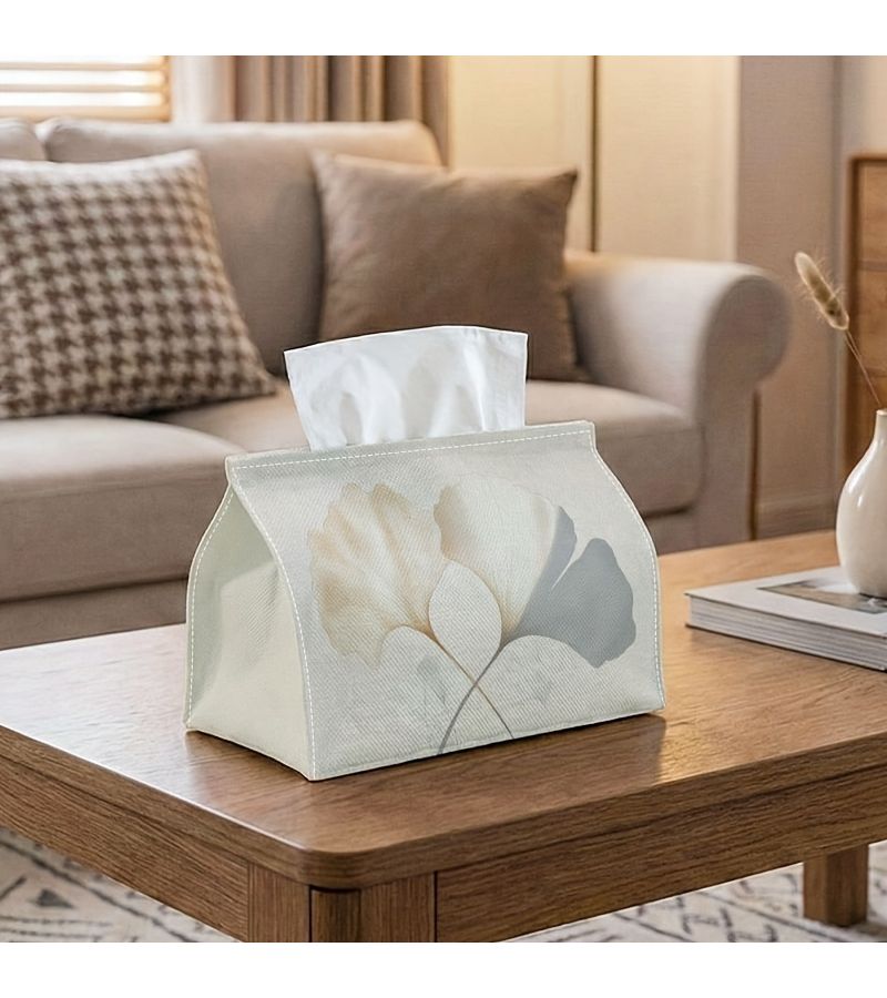 Polyester Leaf Tissue Holder 18cm For Living Room Office Bedroom - Image 2