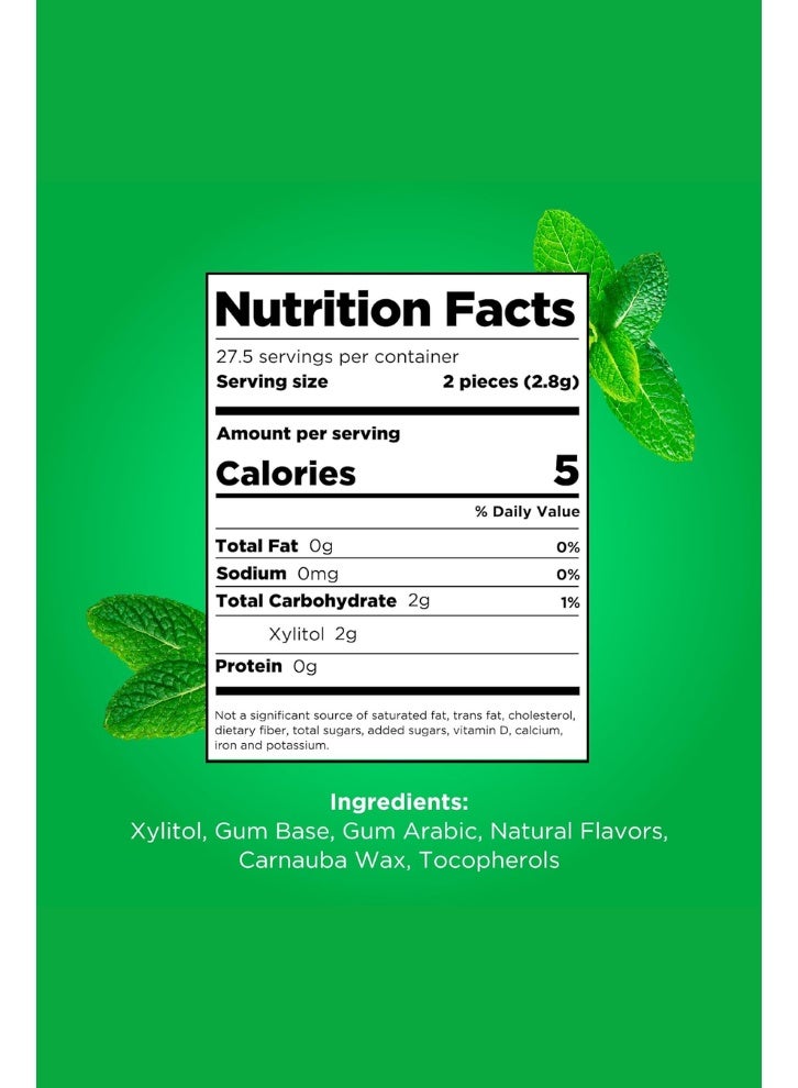 PUR Gum | Aspartame Free Chewing Gum | 100% Xylitol | Sugar Free, Vegan, Gluten Free & Keto Friendly | Natural Spearmint Flavored Gum, 55 Pieces (Pack of 3) - Image 3