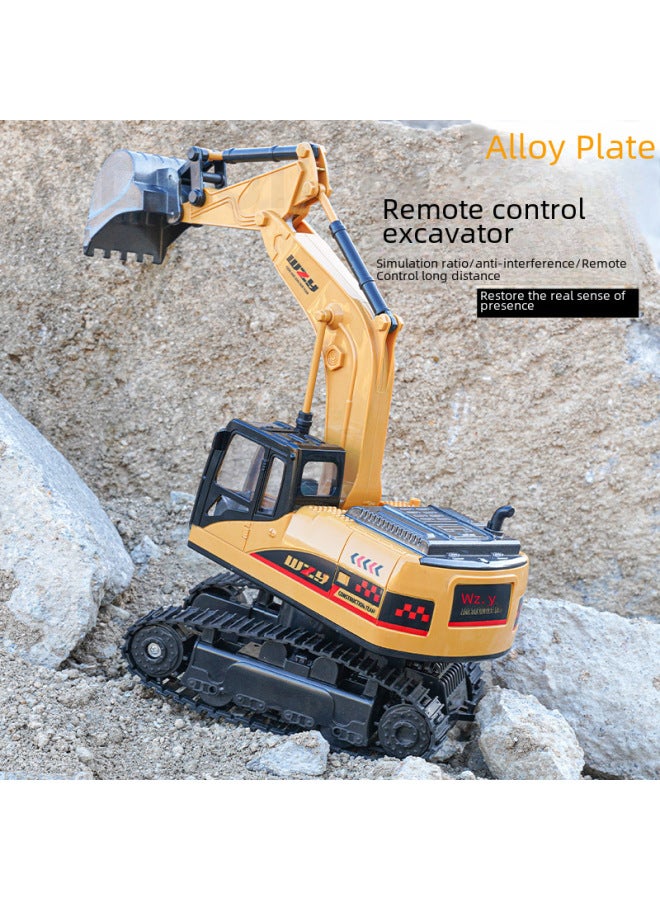 Children's Alloy Remote Control Excavator Toy Cement Mixer Boy Engineering Truck Concrete Crane Super Gift-Color:Upgraded Gray Mail Order Box  - Image 2