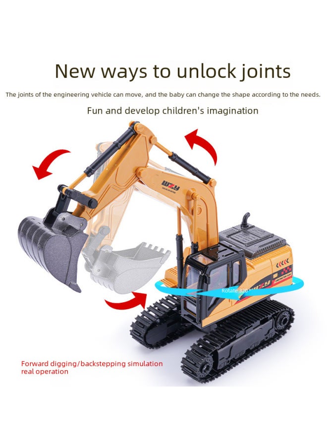 Children's Alloy Remote Control Excavator Toy Cement Mixer Boy Engineering Truck Concrete Crane Super Gift-Color:Upgraded Gray Mail Order Box  - Image 4
