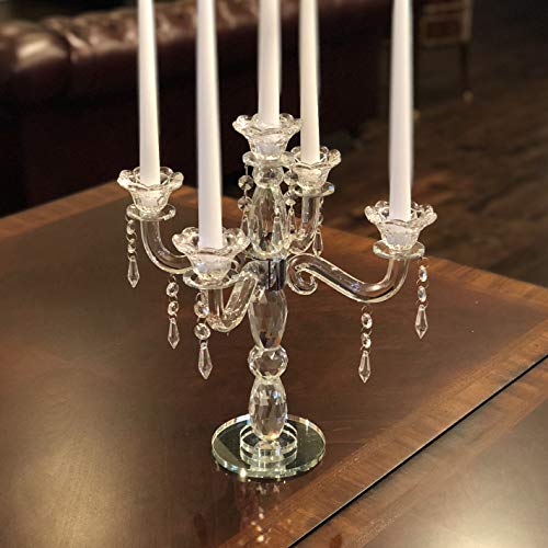 Allgala Crystal Candle Holder 5-Arm Taper Candlestick Crystal Candelabra - Centerpiece for Home Wedding Event and Party Festival - Image 5
