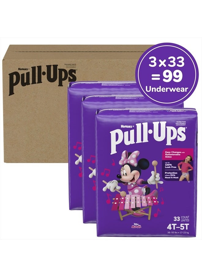 Pull-Ups Girls' Potty Training Pants, Size 4T-5T Training Underwear (38-50 lbs), 99 Count (3 Packs of 33)  - Image 2