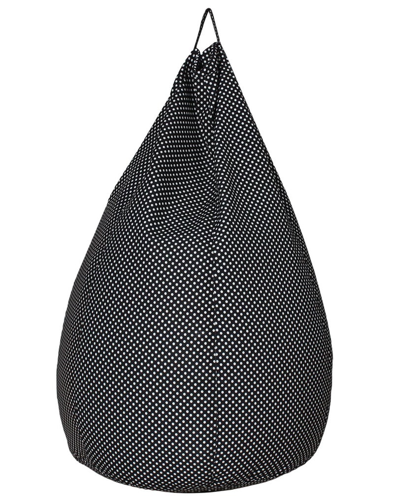 SATTVA Classy.Elegant.Stylish Sattva Classic Polka Party XXXL Bean Bag Cover Without Beans Black Polka  - Image 4