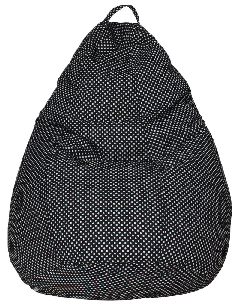 SATTVA Classy.Elegant.Stylish Sattva Classic Polka Party XXXL Bean Bag Cover Without Beans Black Polka  - Image 1
