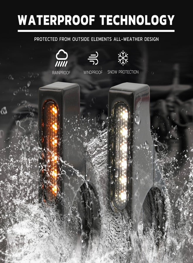 Rich Choices Motorcycle LED Turn Signal Light Indicators 40mm Front Fork Clamp Amber Lamp 12V Compatible with Honda Yamaha Harley Cruiser Bobber Chopper - Image 4