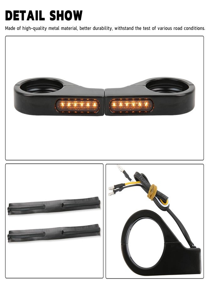 Rich Choices Motorcycle LED Turn Signal Light Indicators 40mm Front Fork Clamp Amber Lamp 12V Compatible with Honda Yamaha Harley Cruiser Bobber Chopper - Image 5