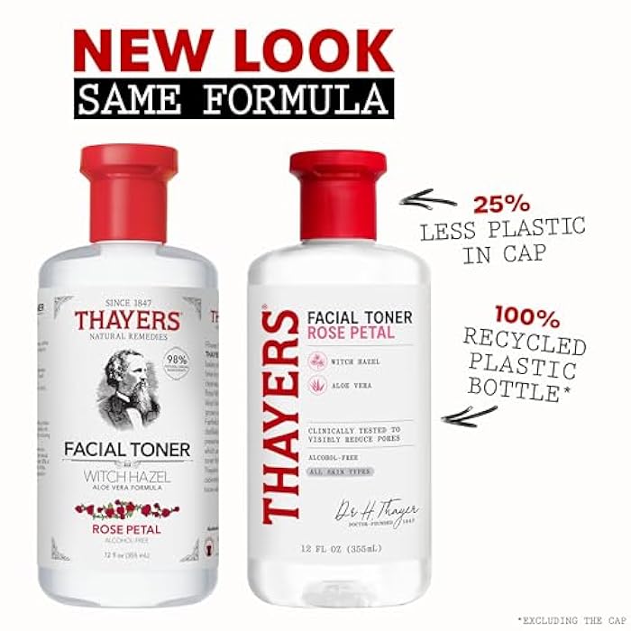 THAYERS Alcohol-Free Rose Petal Witch Hazel Facial Toner for Glowing Skin, Soothing, Hydrating, Refreshing Toner for All Skin Types, 12oz (Packaging May Vary) - Image 2