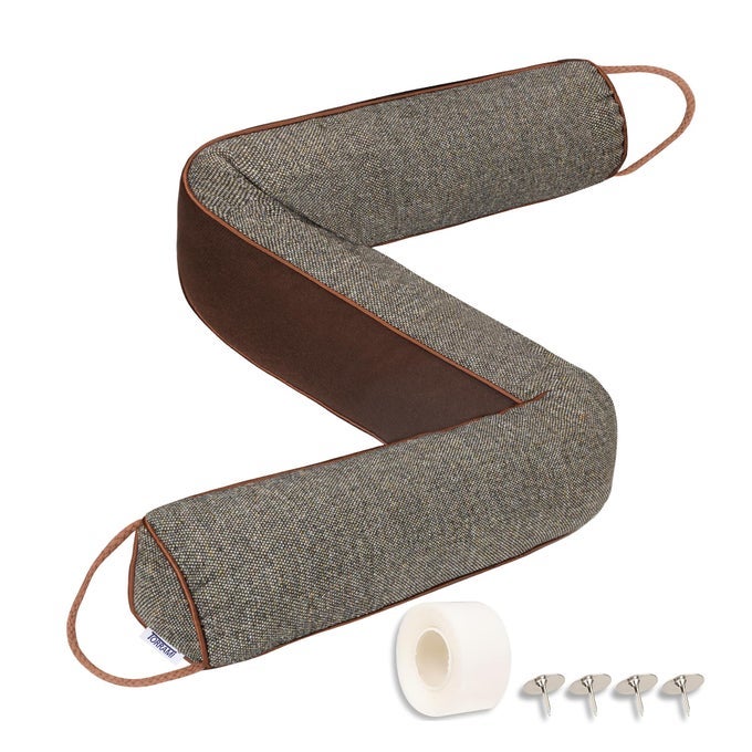 UNDER DOOR DRAFT STOPPERS 32 INCH HEAVY TRIANGLE STOP DRAFT BLOCK COLD AIRWINDBREEZE NOISE BLOCKER DOOR SWEEPS WEATHER STRIPPING BOTTOM SEAL BROWN