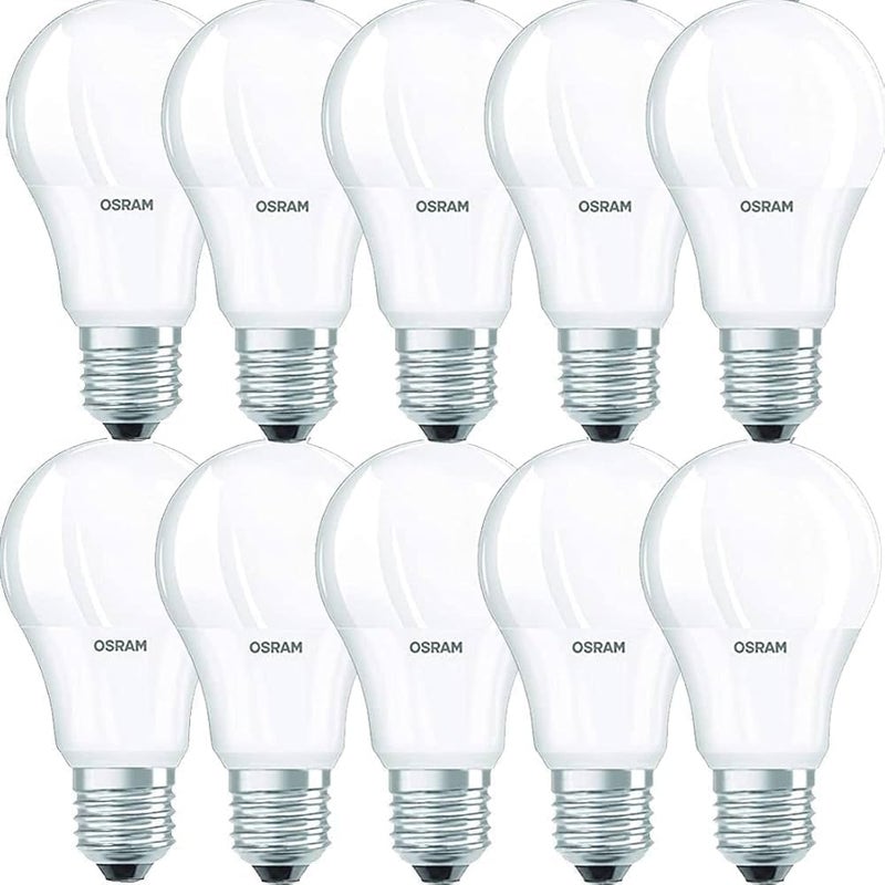 Osram E27 2700K 8W Dimmable LED Bulb, Warm White 10-Pack - Image 1