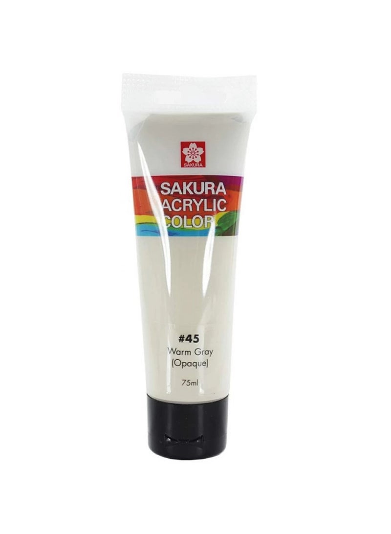 SAKURA Acrylic Color Paint Tube 75ml Content Warm Grey - Image 1