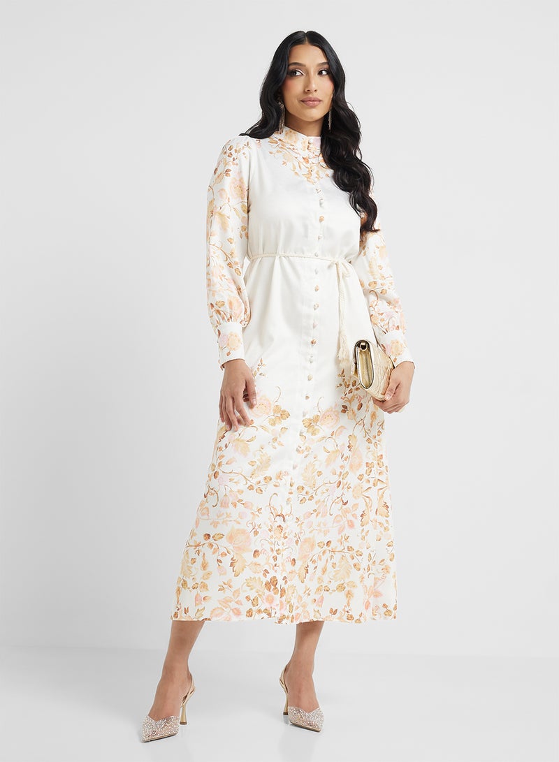 Khizana Floral Print Midi Dress  - Image 1