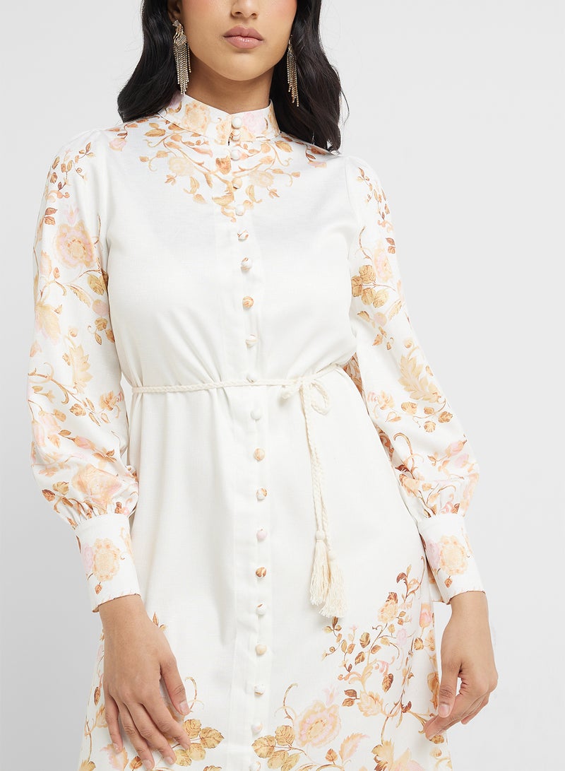 Khizana Floral Print Midi Dress  - Image 3
