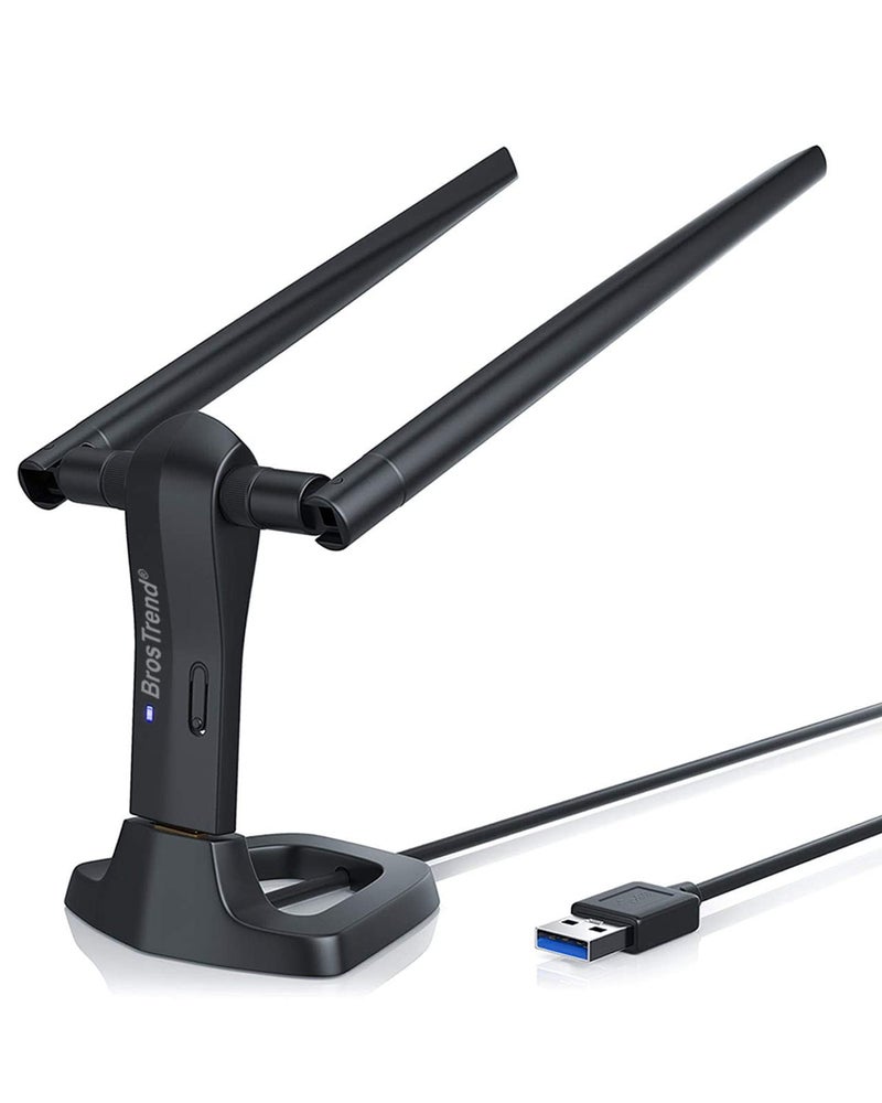 BrosTrend AC1200 Linux WiFi Adapter for Ubuntu, Kali, Mint, Debian, Lubuntu, Xubuntu, Mate, Zorin, PureOS, Raspberry Pi, Windows etc. 5GHz + 2.4GHz, Long Range USB WiFi Linux 3.0 with 2X5dBi Antennas - Image 1