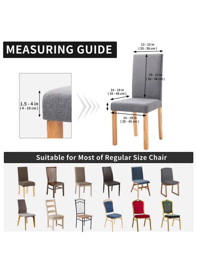 Easy-Going 100% Waterproof Dining Room Chair Cover Set of 6, Stretch Jacquard Parson Chair Slipcover Removable Washable Chair Protector for Home, Restaurant, Banquet (Large, Cream) - Image 5