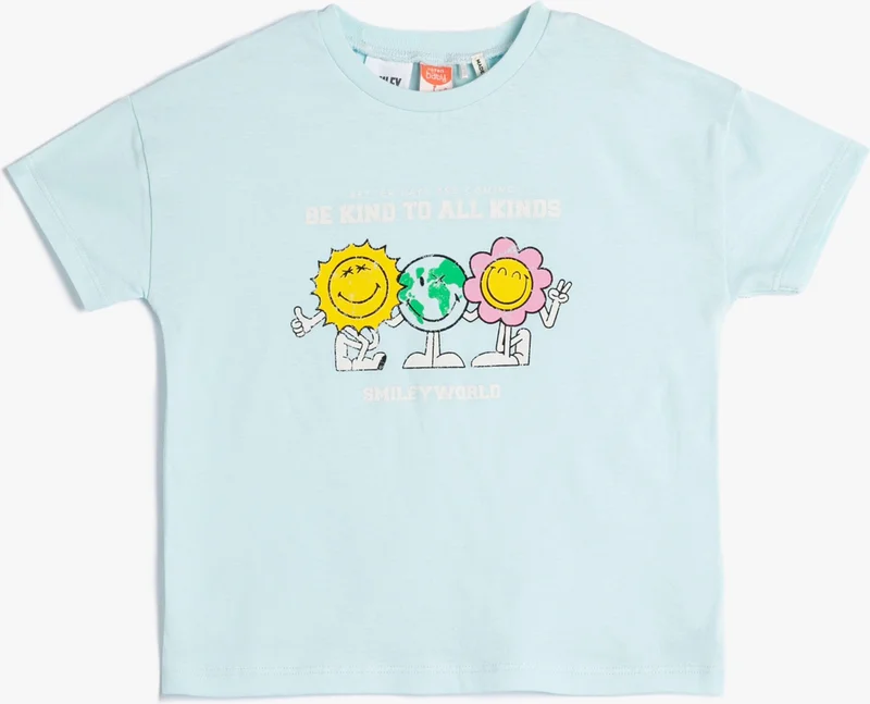 كوتون Smileyworld® T-Shirt Licensed Short Sleeve Crew Neck