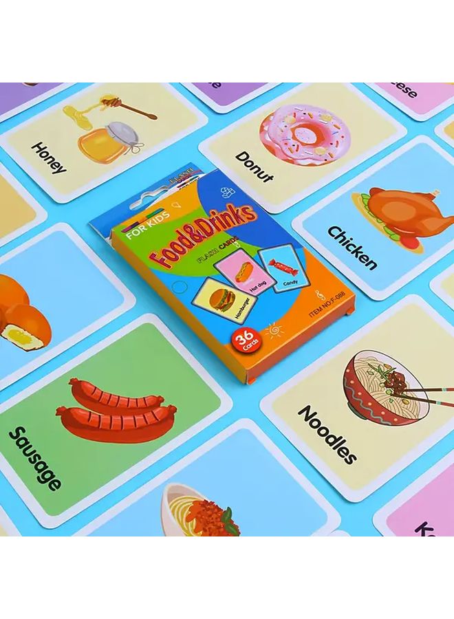 1pc Fruits English Flashcards For Kids Time Animals Colors Shapes Vocabulary - Image 4